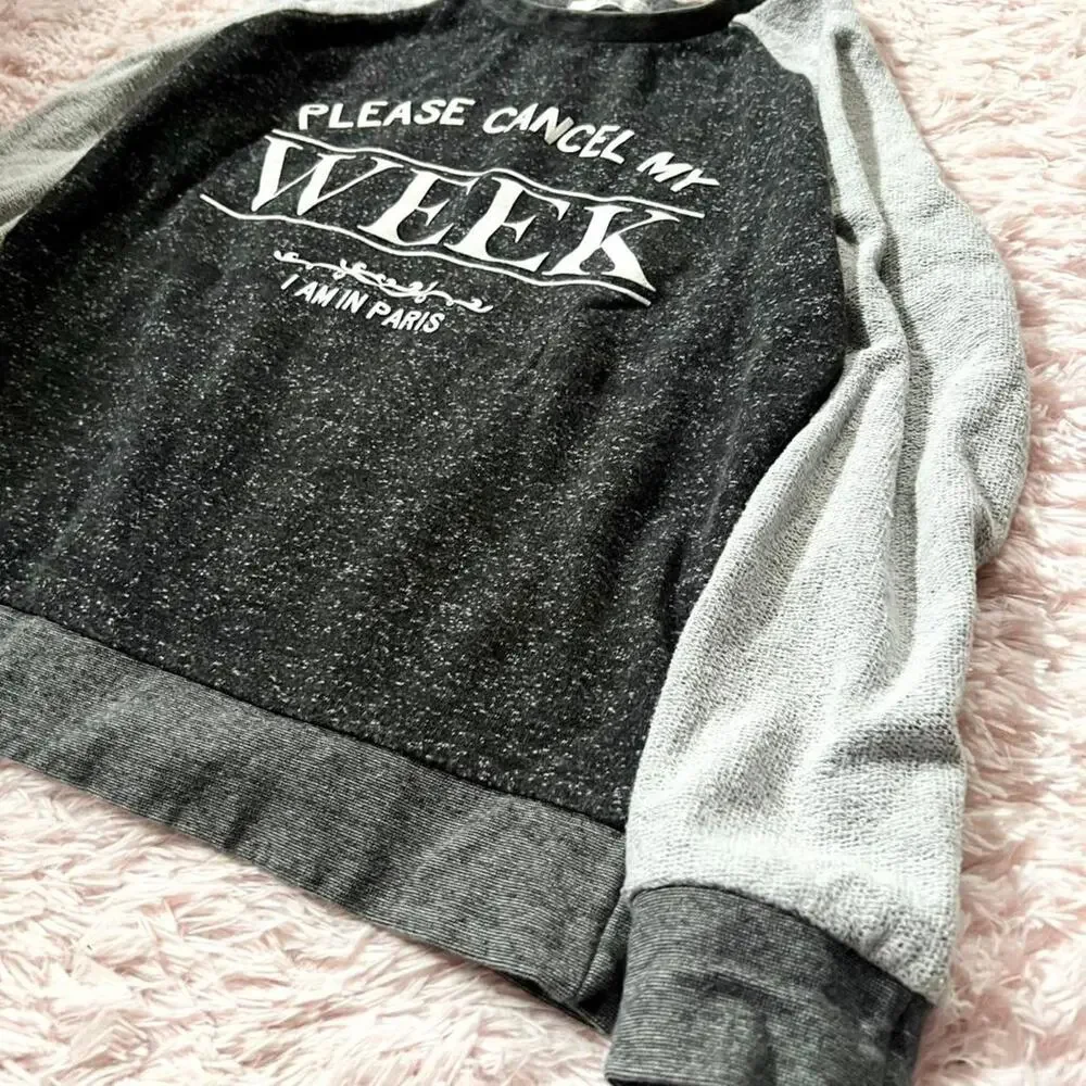 MNG Jeans Graphic Cozy Warm Casual Loungewear Paris Pullover‎ Sweatshirt